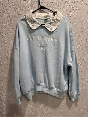 Light Blue 'Let It Snow' Crewneck Pullover Sweater